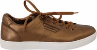 Gold Leather Mens Casual Sneakers 2