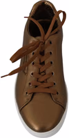 Gold Leather Mens Casual Sneakers 5