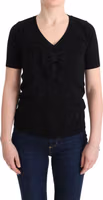 Black 100% Lana Wool Blouse Women T-shirt Top 1