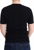 Black 100% Lana Wool Blouse Women T-shirt Top 3