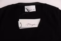Black 100% Lana Wool Blouse Women T-shirt Top 5