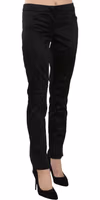Black Mid Waist Skinny Dress Formal Trousers Pants 1