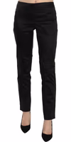 Black Mid Waist Skinny Dress Formal Trousers Pants 2