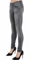 Blue Washed Low Waist Slim Fit Skinny Denim Casual Jeans 3