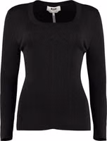 Black Cotton Wool Polyamide Sweatshirt 1