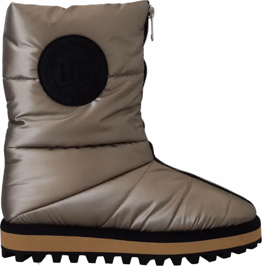 Silver Polyester Ankle Boots