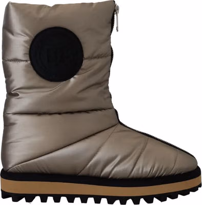 Silver Polyester Ankle Boots
