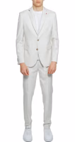 Beige Polyester Two-Piece Suit 1