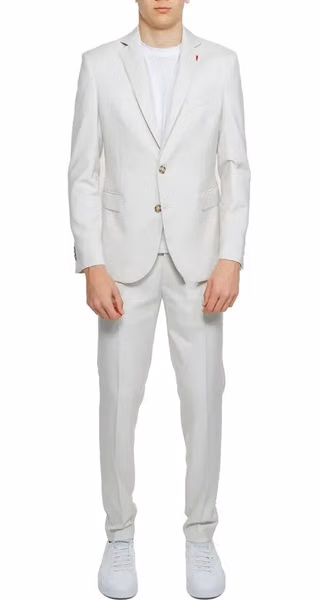 Beige Polyester Two-Piece Suit