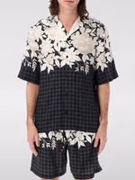 Black Silk Pattern Shirt 1