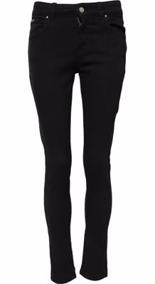 Black Cotton Skinny Jeans