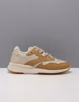 Beige Nylon Low Top Sneakers 1