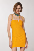 Orange Polyester Casual Dress 2