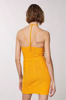 Orange Polyester Casual Dress 3