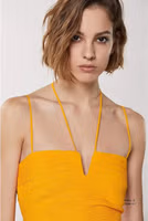 Orange Polyester Casual Dress 4
