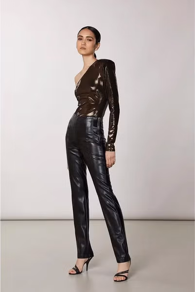 Brown Acetate Blouse