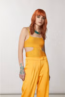 Orange Viscose Tank Tops 1