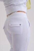 White Polyester Casual Pants 2