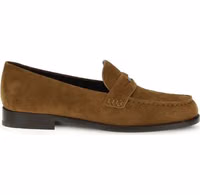 Beige Calf Leather Bos Taurus Slip-On Loafers 1