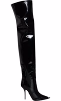 Black Leather Over The Knee 1