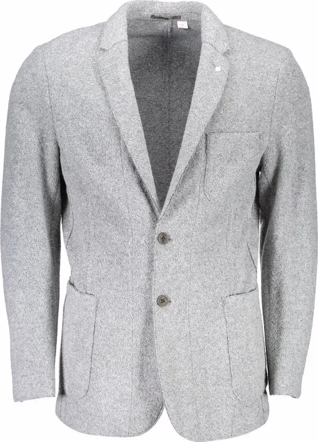 Gray Polyester And Wool Blazer