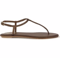 Brown Satin Flat Sandals 1