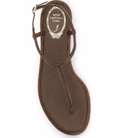 Brown Satin Flat Sandals 4