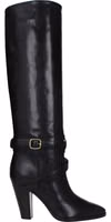 Black Leather High Heel Boots 1