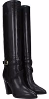 Black Leather High Heel Boots 2
