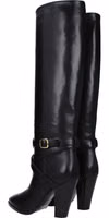 Black Leather High Heel Boots 4