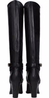 Black Leather High Heel Boots 5