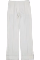 White Polyester Casual Pants 1