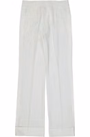 White Polyester Casual Pants 2