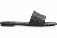 Black Lamb Leather Mules 1