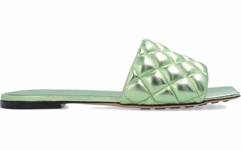 Bicolor Calfskin Flat Sandals