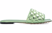 Bicolor Calfskin Flat Sandals 1