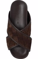 Brown Lamb Leather Flat Sandals 4