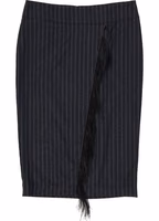 Gray Virgin Wool Midi Skirt 1
