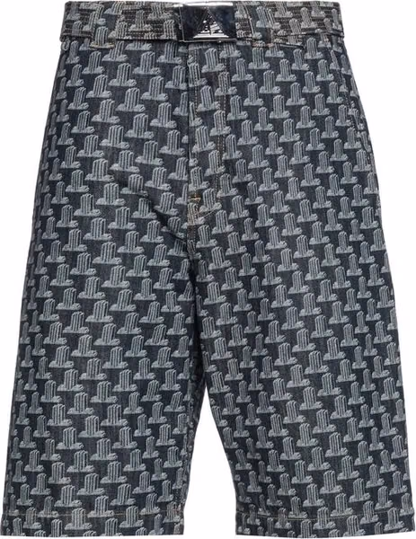 Blue Cotton Knee Length