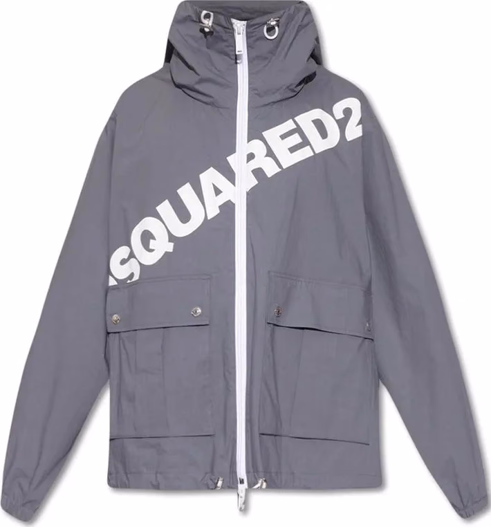 Gray Cotton Shell Jacket