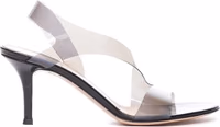 Black Rubber Stiletto Heel Sandals 1