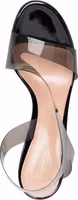 Black Rubber Stiletto Heel Sandals 4