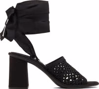 Black Fabric Platform Sandals 1