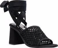 Black Fabric Platform Sandals 2
