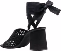 Black Fabric Platform Sandals 3