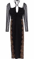 Black Polyester Cocktail Dress 1