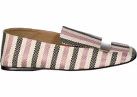 White Fabric Slip-On Loafers 1
