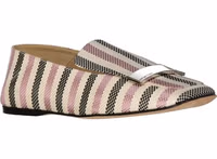 White Fabric Slip-On Loafers 2