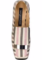 White Fabric Slip-On Loafers 4