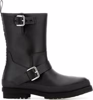 Black Polyester Ankle Boots 1